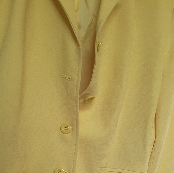 "Ann Tjian" for KENAR Pastel Yellow Crop Blazer size 10 Jacket Cocktail career - Picture 5 of 13
